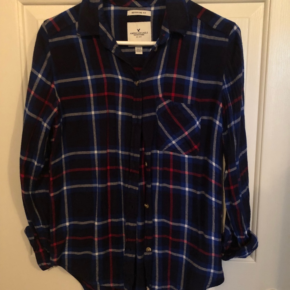 AMERICAN EAGLE | Americana colored flannel ❤️💙
